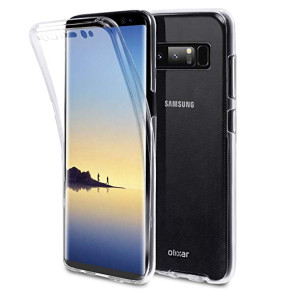 Луксозен ултра тънък Поли-Карбонов комплект предна и задна част със силиконова ТПУ рамка 360° Body Guard за Samsung Galaxy Note 8 N950F кристално прозрачен